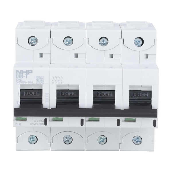 NHP DINT Miniature Circuit Breaker 10H 4Pole 100A C Curve